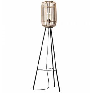 Stehlampe Brilliant Woodrow, braun, 130 cm