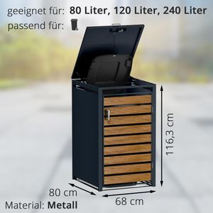 Produktbild für Mülltonnenbox Metzler MMB-3-1X, Metall
