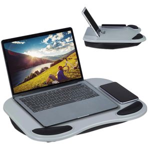 Relaxdays Laptopkissen 10032618, für 13-15,6 Zoll, grau