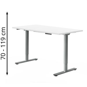 FlexiSpot Schreibtisch E1S Pro, weiß / grau, elektrisch höhenverstellbar, 140 x 70-119 x 80 cm