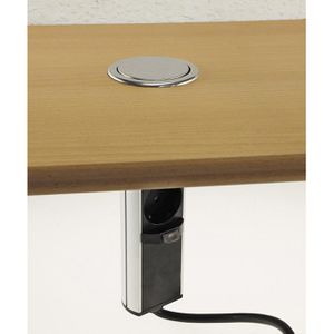 Produktbild für Einbausteckdose ChiliTec 23821, mit 1,6 m Kabel, versenkbar