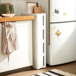 Produktbild für Nischenregal Songmics KFR008G01, weiß, mit Rollen