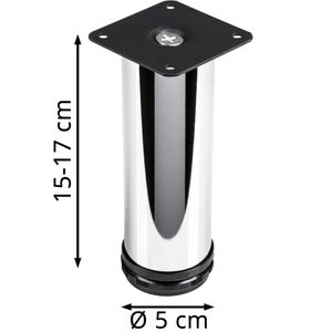 Produktbild für Möbelfuß SO-TECH JIMMY, 118133, chrom, Metall