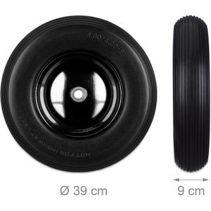 Produktbild für Schubkarrenrad Relaxdays 4.80/4.00-8, pannensicher Vollgummi