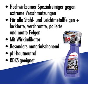 Sonax Felgenreiniger Xtreme Plus, 02304000, Spray, alle Felgen, mit  Zitrusduft, 750ml – Böttcher AG