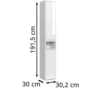 Produktbild für Badschrank Vicco Majest, weiß hochglanz