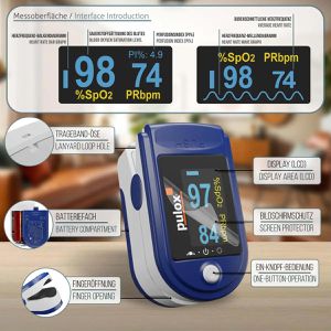 Produktbild für Pulsoximeter Pulox PO 200A Solo, mit Batterie, Fingerclip