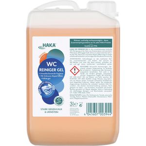 HAKA WC-Reiniger Gel Orange, Nachfüllkanister, mit Abperl-Effekt, mit Milch- und Ameisensäure, 3L