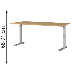 Produktbild für Schreibtisch Germania Mailand, 7911-638, eiche / silber