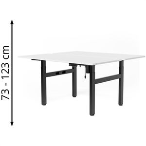 Produktbild für Schreibtisch FlexiSpot EH1B, Doppelarbeitsplatz, weiß/schwarz