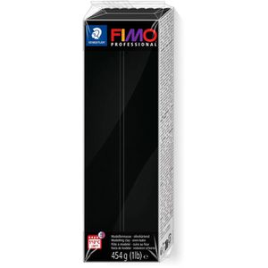 Staedtler Modelliermasse 8041-9 FIMO Professional, ofenhärtend, schwarz, Großblock, 454g