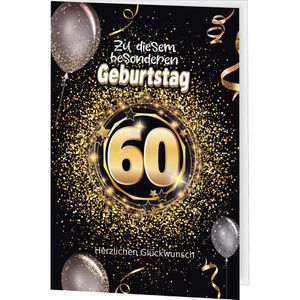 Produktbild für Geburtstagskarte Böttcher-AG SchwarzGold 60. Geburtstag