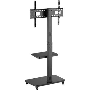 Produktbild für TV-Ständer myWall HP108L, Ablage &amp; Rollen, schwarz, Metall