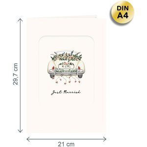 Produktbild für Hochzeitskarte papercrush XXL Hochzeitsauto