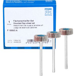 Fächerschleifer PFERD-TOOLS SET F 1505/3 A, Set, Schaft-Ø 3 mm