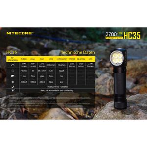 Produktbild für Stirnlampe Nitecore HC35 LED, wiederaufladbar