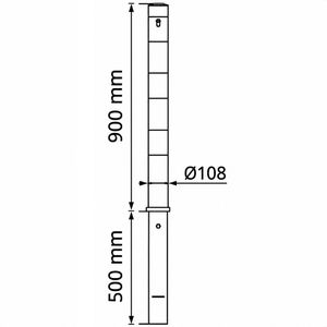 Produktbild für Absperrpfosten Schake 493ZB, rot/weiß, aus Metall
