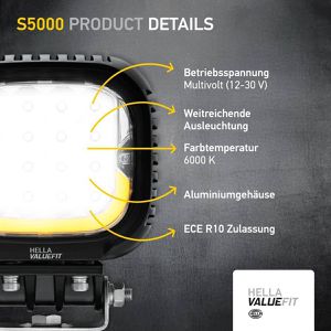 Produktbild für Zusatzscheinwerfer Hella ValueFit S5000 2.0, 12 V / 24 V, LED