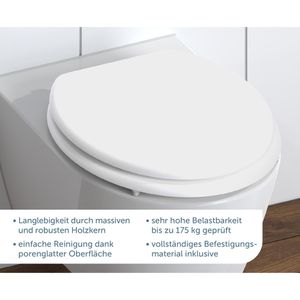 Produktbild für WC-Sitz Schütte White 84000, oval, aus Holz