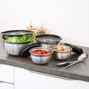 Produktbild für Schüssel Relaxdays Bowly 10019120, Set mit Deckel, 4-teilig