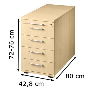 Produktbild für Standcontainer Hammerbacher Solid SC50, ahorn