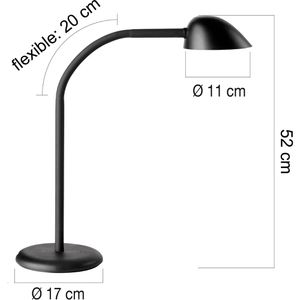 Produktbild für Schreibtischlampe Unilux Easy, schwarz, LED, dimmbar