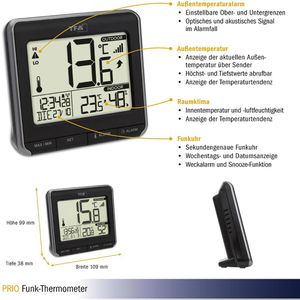 Produktbild für Thermo-Hygrometer TFA 30.3069.01, Prio, digital