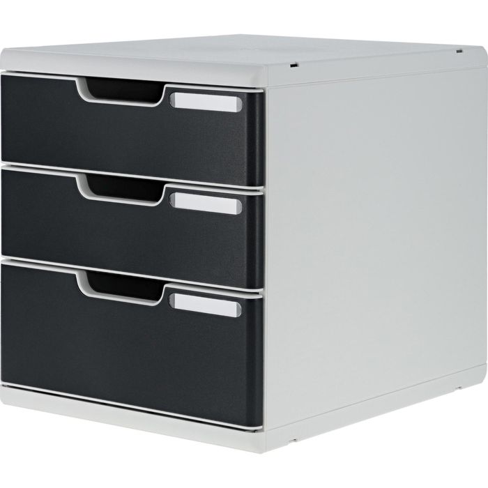 EXACOMPTA Schubladenbox MODULO A4, 3 Schübe, schwarz