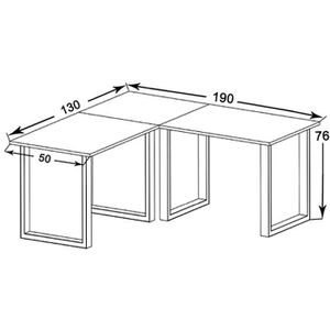 Produktbild für Schreibtisch VCM Lona, 915255, sonoma eiche / siber