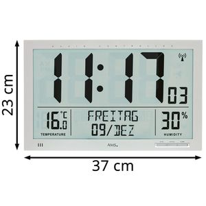 Produktbild für Wanduhr AMS 5888, Kunststoff, digital, Funkuhr