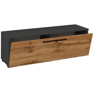 Lowboard VCM Arila M, anthrazit / honig eiche