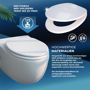 Produktbild für WC-Sitz CASARIA Toilettendeckel 108583, oval, aus Holz