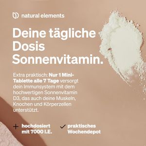 Produktbild für Vitamin-D natural-elements Wochendepot, 180 Tabletten