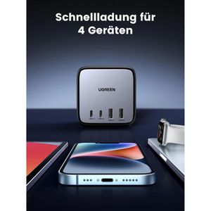 Produktbild für Steckdosenwürfel UGREEN DigiNest, mit Schalter, schwarz / blau