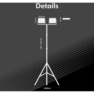 Produktbild für Baustrahler Müller-Licht Boston, LED, Netzbetrieb, 2,5 m Kabel
