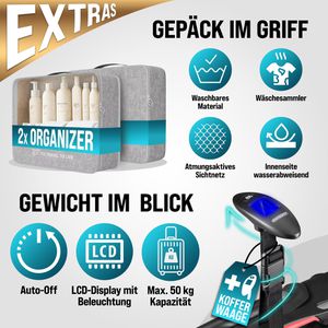 Produktbild für Koffer Monzana Baseline, schwarz, 3-teilig + Zubehör