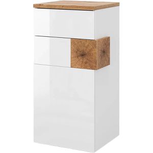 Produktbild für Badschrank Vicco Eden, weiß hochglanz / eiche