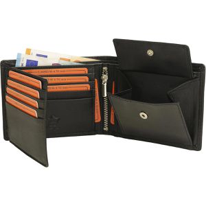 Produktbild für Portemonnaie FaVolmer SQ70, schwarz, aus Echt Leder