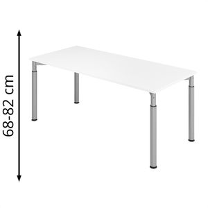 Schreibtisch Hammerbacher Y-Serie, weiß / silber