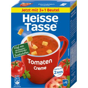 Erasco Fertiggericht Heisse Tasse, Tomatencreme mit Croutons, je 150ml, 4er Pack