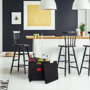 Produktbild für Einkaufstrolley Relaxdays mit Deckel, schwarz / gelb, klappbar
