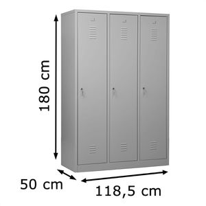 Produktbild für Spind G-Office WRD/3.18120, lichtgrau
