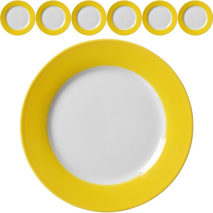 Ritzenhoff&Breker Teller Doppio, Porzellan, rund, Ø 20,5 cm, sonnengelb, 6 Stück – Böttcher AG