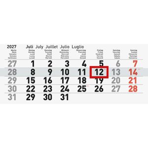 Produktbild für 3-Monatskalender Brunnen 1070210317, blau, mit Ferienübersicht