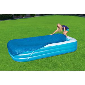 Produktbild für Poolabdeckung Bestway 58108, aus PE, blau, mit Spannseil