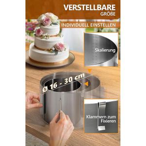 Produktbild für Tortenring 4smile Premium, backofenfest, aus Edelstahl