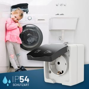 Produktbild für Steckdose Greate Feuchtraum, IP44, Aufputz