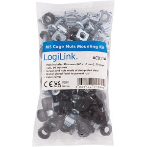Produktbild für Käfigmuttern LogiLink AC0114, verzinkter Stahl, M5