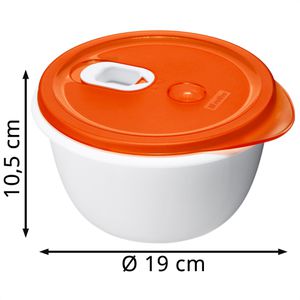 Produktbild für Mikrowellengeschirr Rotho Micro Clever weiß/rot aus Kunststoff