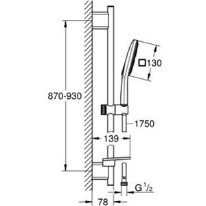 Produktbild für Brausegarnitur GROHE Rainshower SmartActive Cube